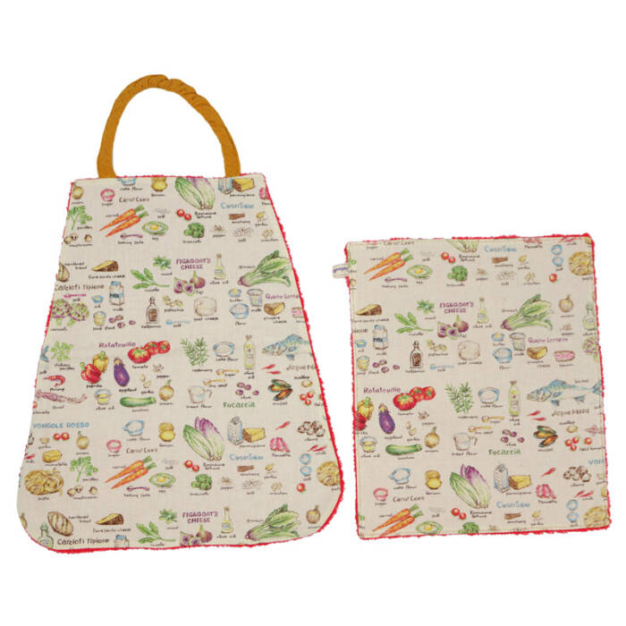 Ensemble Bavoir de maternelle et set de table "Ratatouille""