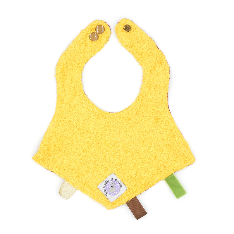 Bavoir à bavouillis "Rennes de Noël en forêt" - existe en vert et taupe – Image 2