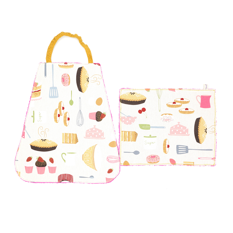 Ensemble Bavoir de maternelle et Set de table "La pâtisserie"