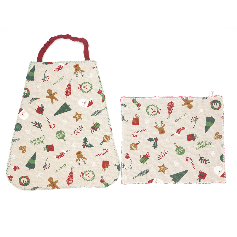 Ensemble Bavoir de maternelle et Set de table "Oh, oh, oh"